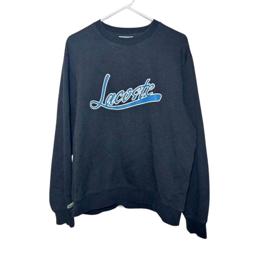 Lacoste Pullover Sweater Men Large Black Long Sleeves Sweatshirt